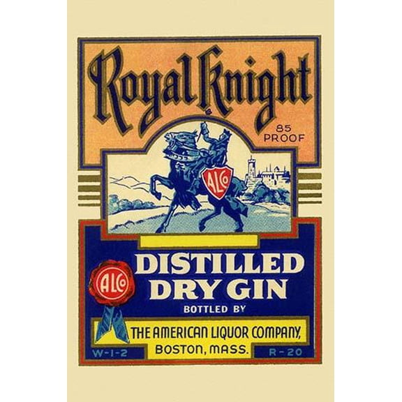 Royal Knight Distilled Dry Gin- Fine Art Canvas Print (20" x 30")