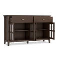 thumbnail image 6 of Simpli Home Artisan 60 inch Wide Solid Wood Transitional Large 4 Door Sideboard Buffet in Natural Aged Brown, 6 of 16