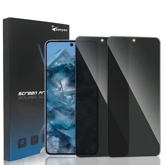 GJX 2 Pack Privacy Screen Protector Compatible for Google Pixel 9 - 6.3", Anti-Spy Tempered Glass, Bubble-Free, Easy Install