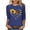 Navy, variant on Women Flowy Round Neck 3/4 Sleeve Sunflower Floral Casual Comfy Boho Vacation Travel Loose Tops Blouse, White M