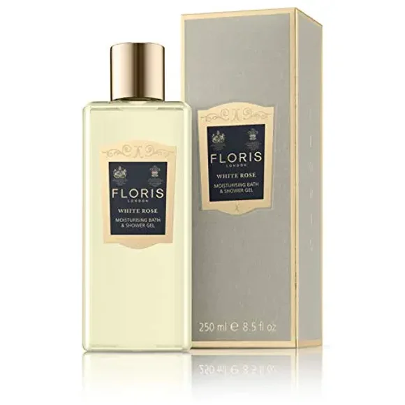 Floris London White Rose Moisturising Bath & Shower Gel, 8.5 Fl Oz