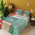 thumbnail image 4 of Ambesonne Saying Fitted & Top Sheet Set with Shams, Uplifting Wise Messages, Beige Green Red, 4 of 8
