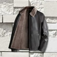 thumbnail image 2 of Men's Winter Leather Jacket with Lapel Collar Thickened Warm Coat for Cold Weather, 2 of 2