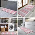thumbnail image 2 of Pink and Green Striped Pattern Kitchen Rug Mat,Kitchen Runner Rugs Non Skid Washable,Decorative Kitchen Floor Mats for Kitchen,Sink,Laundry,17"X47", 2 of 5