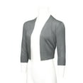 thumbnail image 3 of G-Style USA Women's 3/4 Sleeve Open Front Cropped Cardigan Sweater (S-XL), 3 of 7