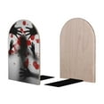 thumbnail image 2 of KLL Shadows Behind Print Wood Book Ends for Shelves,1 Pair Wood Bookends Book Holder Stand Decorative, Book Stoppers for Heavy Duty Books CD File Video Games, 2 of 8