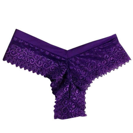 

Qcmgmg Low Waisted Briefs Panties for Women Hollow Out Solid Underwear