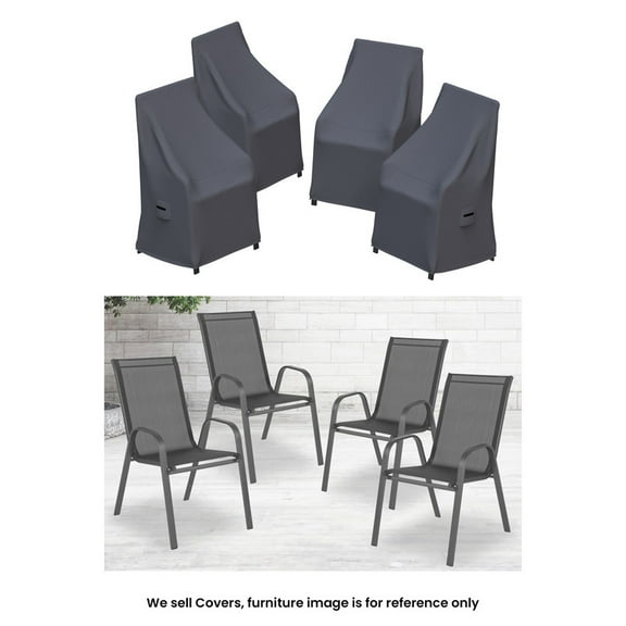 Covers & all Artu Patio Chair Covers, Set of 4, Water-Repellent UV-Resistant Polyester for Sling Outdoor Chairs