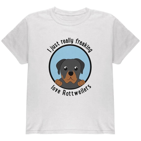 I Just Love Rottweilers Dog Youth T Shirt White YSM
