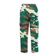 thumbnail image 6 of Dresfit Cargo Sweatpants for Men Open Bottom Autumn Cotton Straight Leg Baggy Joggers Drawstring Camo Athletic Sweat Pants Winter Lounge High Waisted Trousers Green M, 6 of 8