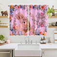 thumbnail image 2 of Happy Easter Bunny Kitchen Curtains Window Panels, Eggs Spring Flowers Pastoral Plants Pink Insulated Window Treatment Curtain, Grommet Curtains for Bedroom/Living Room/Bathroom, 2 Piece 52"Wx72"L, 2 of 8