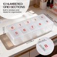 thumbnail image 3 of Beauticom Empty Small 10 Slot Acrylic Nail Art Tip Organizational Storage Box (FROSTED, Labeled 0 to 9), 3 of 7