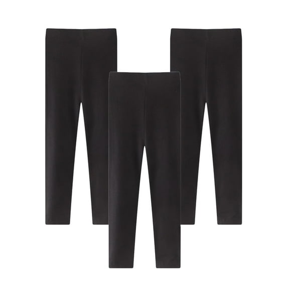 Toddler Girls Cotton Leggings 3-Pack Little Girl Stretchy Leggings Trousers for Kids Spring and Autumn,