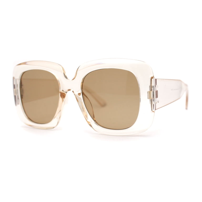 Womens Oversized Thick Plastic Mod Minimal Fashion Rectangle  display picture 3
