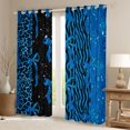 thumbnail image 2 of Feelyou Teens Princess Ribbon Black Out Curtains, Fashion Bowknot Bow-tie Blue Curtains Pack of 2 (42x63 Each), Leopard Cheetah Print Bedroom Curtains, Blackout Curtains Home Decor, 2 of 6