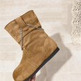 thumbnail image 5 of Girls Winter Boots Kids Snow Shoes Faux Suede Upper Fleece Lined Mid Calf Boot Pull-On Non Slip Outsole for Cold Outdoor Daily Wear, 5 of 9