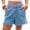Blue, variant on Summer High Waist Women Casual Jeans Denim Pants Ruffle Shorts