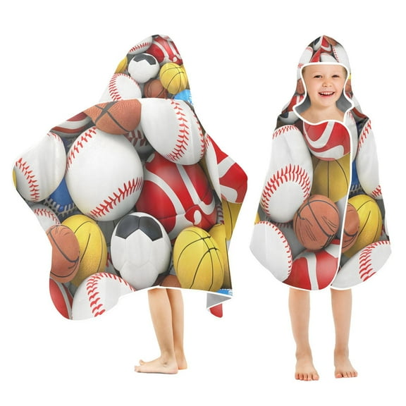 Sports Balls Kid Bath Towels Bath Beach Towel Super Soft and Absorbent for Kid Girl Boy Babie Toddler Infant