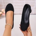 thumbnail image 6 of Aobny Pumps Shoes Shoes Women Chunky Heels High Heels Dress Shoes Shoes Black Round Toe Soft Toe Mid Heel Slip-On Womens Shoes Casual,Size 39, 6 of 9