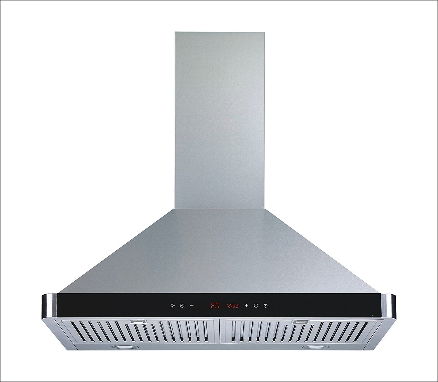 Winflo 30 Convertible Stainless Steel Wall Mount Range Hood with Stainless Steel Baffle filters LED lights and 3 Speed Push Button Control 