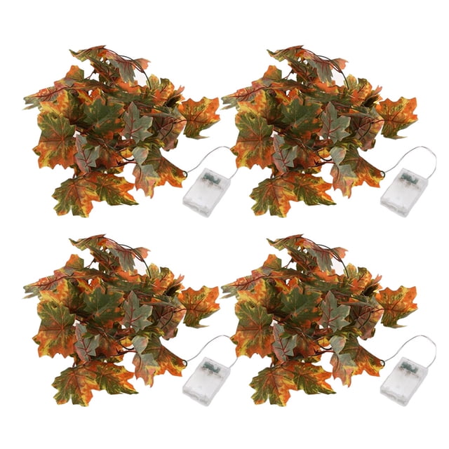 kurtrusly Maple Leaf String Light Portable Detachable Hanging 2.2M Multi-modes Halloween Christmas Camping Ambient Lamp Lighting Decor 4 Pieces