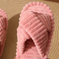 thumbnail image 5 of Xfvqtps Women Fluffy Slippers Cross Strap Stripe Open Toe Versatile Indoor Home Funny Winter Non-Slip Thick Sole Plush Slippers Pink, 5 of 9
