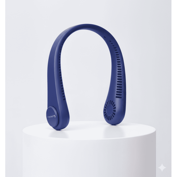 Portable Neck Fan, Hands Free Bladeless Wearable Personal Cooling Fan, USB Rechargeable, 3 Speeds, Lower Noise, 2400mAh Battery Operated Portable Neck Fan for Both Outdoor & Indoor Use