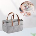 thumbnail image 4 of Sac à Langer pour Bébé en Feutre Spacieux et Élégant avec Multiples Poches, Sac de Rangement Réutilisable, Gris Foncé, 4 of 5