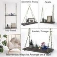 thumbnail image 4 of Hanging Shelves for Indoor Wall and Window - Floating Wall Shelves for Plant Display,  Style Home Decor.(Leaf Rope, Retro Color,Large*2), 4 of 12
