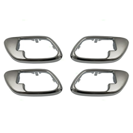 Gmc Chrome Door Handles - 4 Piece Set of Chrome Specialty Inside Door Handle Trim Bezels Replacement for Chevrolet GMC Pickup Truck Suburban Tahoe Yukon