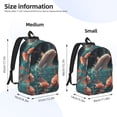 thumbnail image 3 of Bixox Flower White Dolphin Printing Canvas Backpack Lightweight Casual Travel Backpack School Backpack Fits 15.6 Inch Notebook, 3 of 5