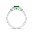 thumbnail image 2 of ANGARA Cushion Lab Grown Emerald Halo Double Shank Engagement Ring for Women in 14K White Gold (Size-6mm) | May Birthstone Jewelry for Her | Lab-Grown Emerald Engagement Ring, 2 of 9