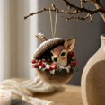 thumbnail image 4 of Christmas Deer Hanging Ornament, Resin Pendant with Gold Chain for Christmas Tree, Forest Animal Styles, Winter Holiday Home Decor Gift Supply, Perfect for Mantel Shelf Indoor Display, 4 of 7
