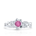 thumbnail image 4 of Rosec Jewels Pink Tourmaline Floral Ring with Diamond for Women - Nature Inspired Ring, 14K White Gold, US 12.50, 4 of 8