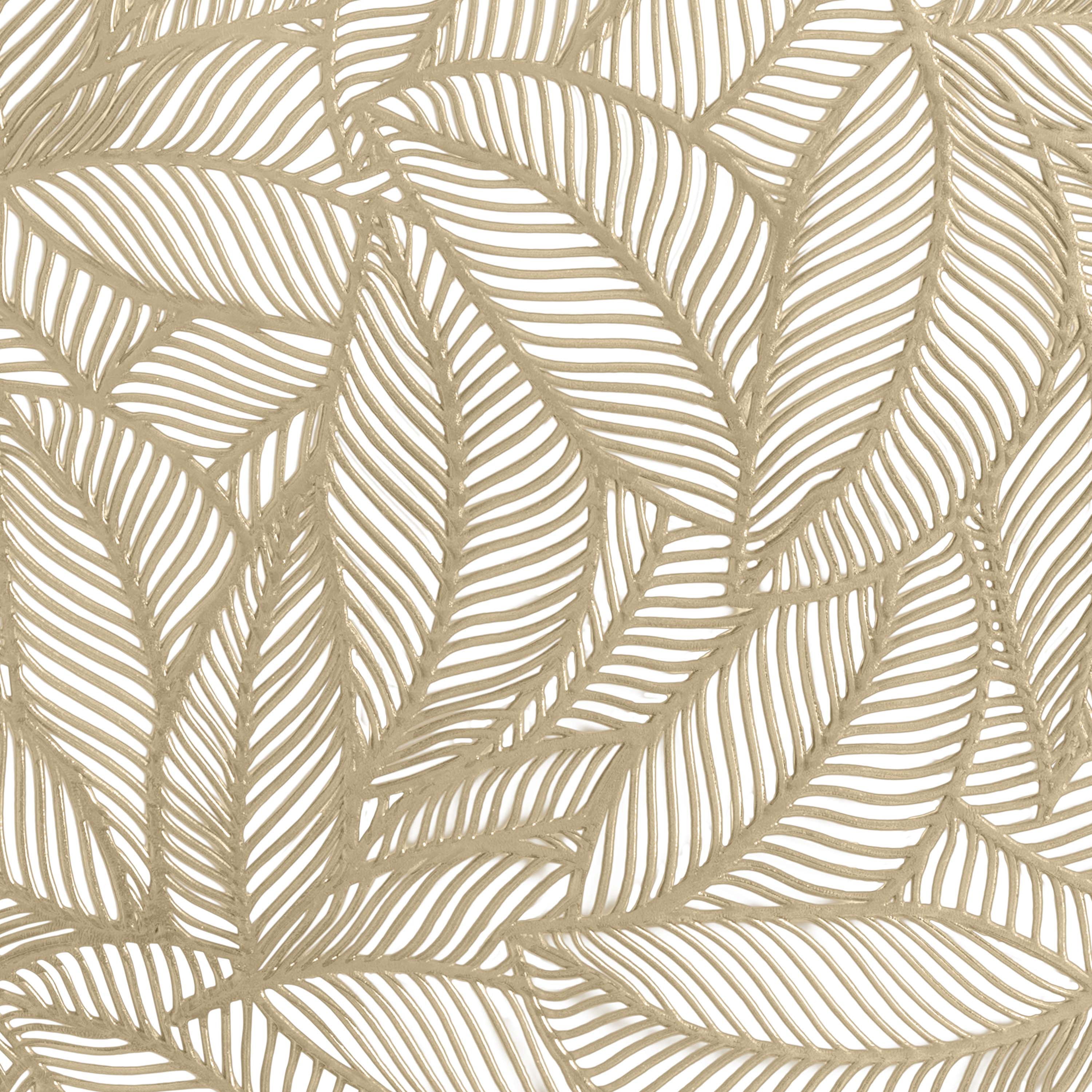Home Details Set of Four Pear Leaf Laser Cut Table Place Mat, Gold