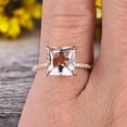 thumbnail image 5 of Art Deco 1.25 Carat Morganite Pricess Cut Engagement Ring Wedding Ring On 10k Rose Gold, 5 of 6