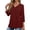 Red, variant on purcolt Women 3/4 Length Sleeve Shirts Dressy Casual V Neck Loose Tunic Tops Business Work Blouses