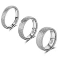 thumbnail image 3 of Men's and Women's Steel-colored Hammered Tungsten Rings, 3 of 6