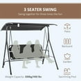 thumbnail image 3 of Sesslife Patio Swings with Canopy, 3-Seater Outdoor Canopy Swing for Adults, Black Canopy Swing Glider for Porch Garden Poolside Backyard, 3 of 7