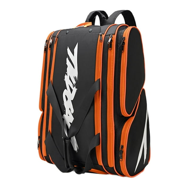 S SERENABLE Pickleball Bag Accessories Daypack Paddle Racket Bag for Outdoor Men Camping Orange and Black