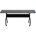 thumbnail image 4 of Lorell Charcoal Flip Top Training Table Charcoal Rectangle, Melamine Top - Black Four Leg Base - 4 Legs - 72" Table Top Width x 23.60" Table Top Depth - 29.50" Height - Melamine, 4 of 6