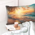 thumbnail image 4 of Kdxio Cotton Pillow Cases 16"x24" Pillowcases,Soft and Breathable Bedroom Pillow Cases-Tropical Sunset Beach Scene-No Pillow Core, 4 of 5