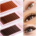 thumbnail image 2 of Brown Individual Eyelashes Extension 8-15 Mixed Lash Colorful Premium Dark Brown Lashes Soft Natural Mink False Eyelashes Makeup, 2 of 9