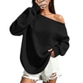 thumbnail image 2 of FAHUOMU Women's Off Shoulder Sweatshirt Long Sleeve Pullover Tops Fall Winter Fashion Oversized Causal Clothes, 2 of 9