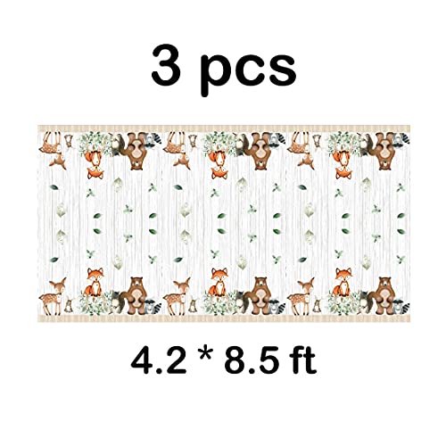 3ct Woodland Mantel de plástico Criaturas Fox Cumpleaños Baby Shower Banner Wild One Welco HEETON HEETON
