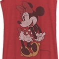thumbnail image 2 of Women's Mickey & Friends Faded Retro Minnie Racerback Tank Top Red Heather X Large, 2 of 4