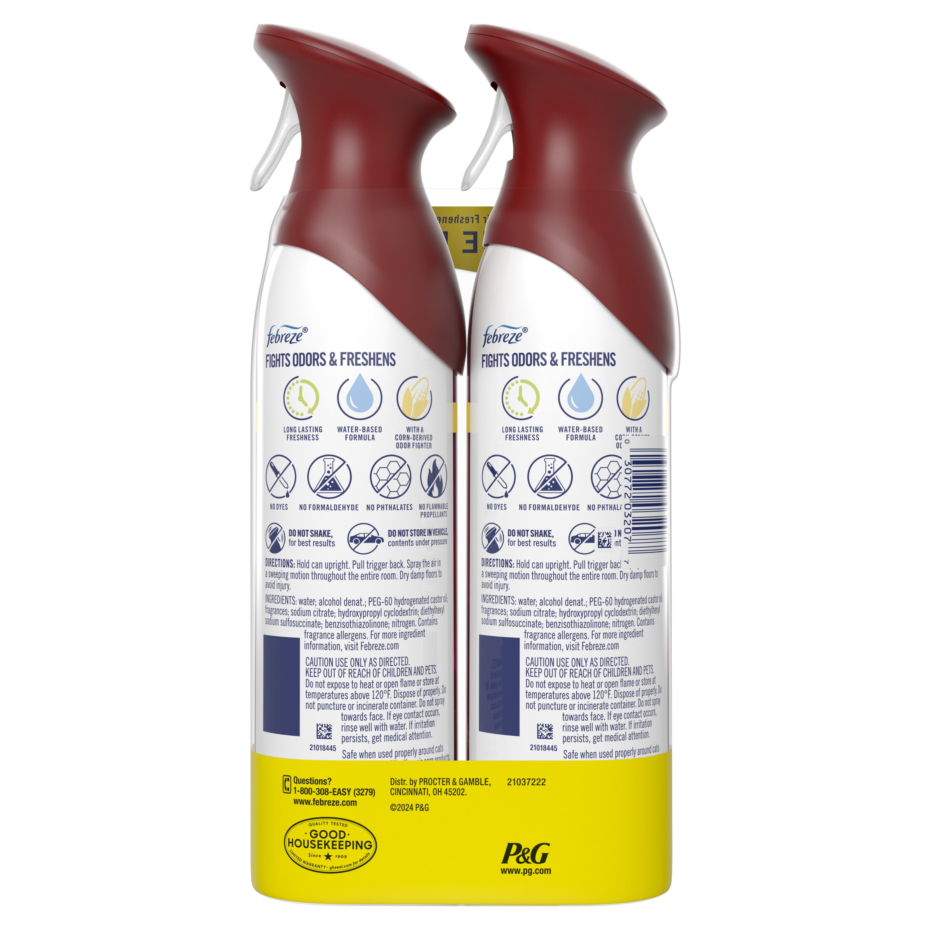 Febreze Air Mist, Odor-Fighting Air Freshener, Cranberry Crumble, 8.8 oz. Aerosol, Pack of 2
