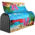 thumbnail image 3 of Starfish Shells Flip-Flops Hat and Sunglasses On Beach Mailbox Cover Magnetic Summer Mailbox Wraps Post Box Cover Décor 21x18 in, 3 of 6
