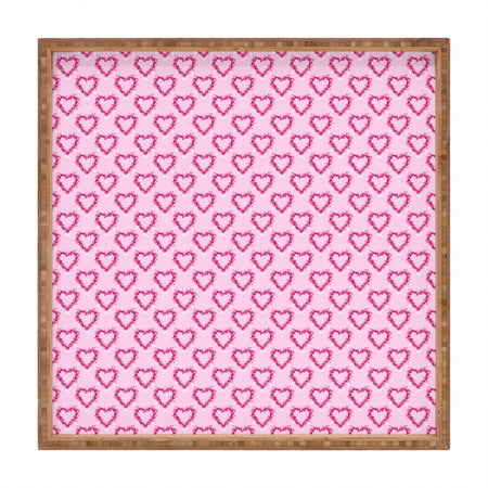 

Society6 Lisa Argyropolous Mini Hearts Pink 12 x 12 Medium Square Bamboo Tray