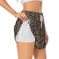 thumbnail image 3 of Lsque Daisies Flowers Printed Women's Running Shorts with Liner Pockets,Elastic Quick Dry Workout Athletic Gym Yoga Shorts,Womens High Waist Shorts-X-Large, 3 of 9